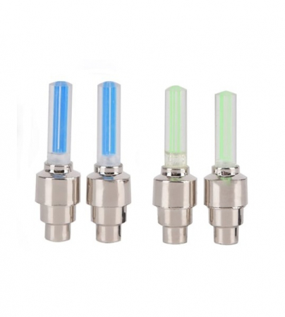 Ciclism - Set 4 lumini decorative valva LED pentru biciclete,auto - Albastru,verde