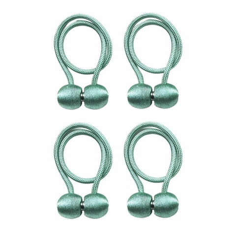 Magneti draperii - Set 4 magneti decorativi pentru perdele si draperii, tip snur, poliester, 44 cm - Verde,turcoaz