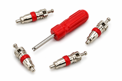 ARTICOLE AUTO - Set 4 Miezuri Ventil Rosii cu Surubelnita Universala
