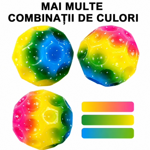 Set 4 mingi antistres roz si multicolor 6 cm, 2 roz + 2 multicolor, jucarii senzoriale din poliuretan moale, saltarete pentru relaxare, joaca si stimulare tactila [3]