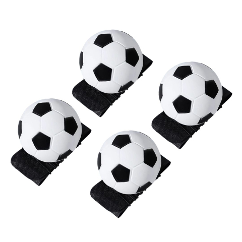 Set 4 mingi elastice cu bratara pentru incheietura, model fotbal alb negru, minge cu revenire automata, 66 mm, jucarie antistres pentru coordonare si reflexe