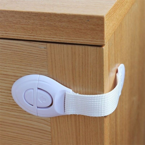 Set 4 opritoare de siguranta pentru mobilier, protectie copii pentru usi, dulapuri si electrocasnice, 20 cm, alb [7]