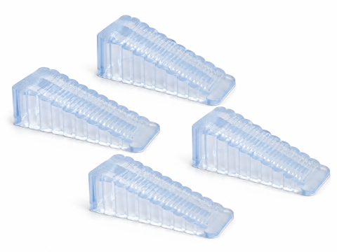 Set 4 opritoare usa, transparente 9.5 x 4 x 2.8 cm, silicon antiderapant, pene reutilizabile pentru fixare si blocare usa [1]
