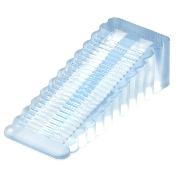 Set 4 opritoare usa, transparente 9.5 x 4 x 2.8 cm, silicon antiderapant, pene reutilizabile pentru fixare si blocare usa [5]