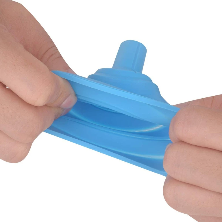 Set 4 palnii pliabile din silicon, albastre, extensibile, reutilizabile, pentru lichide si ingrediente, compacte pentru bucatarie si calatorii [1]
