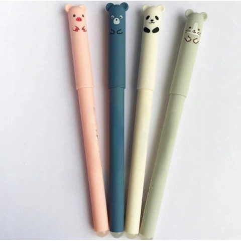 Set 4 pixuri scrie-sterge cu modele de animalute, 20 rezerve si 2 radiere – scriere fara griji, perfect pentru scoala si birou [8]