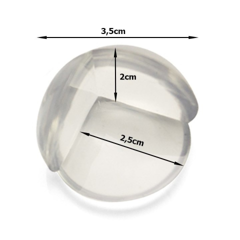 Set 4 protectii pentru colturi mobilier, rotunde, silicon moale, adeziv inclus, pentru siguranta copiilor, transparent [8]