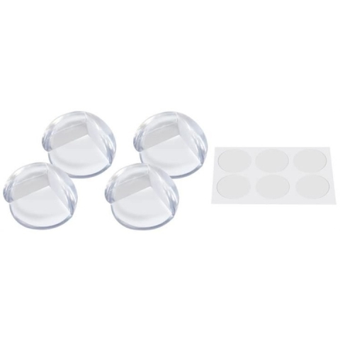 Set 4 sigurante pentru colturile mobilei, protectie impotriva accidentarilor la copii, din silicon moale, montare cu banda adeziva, alb [7]