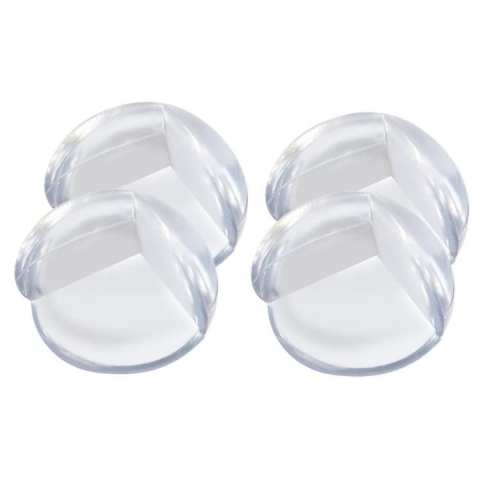 Protectie mobilier - Set 4 sigurante pentru colturile mobilei, protectie impotriva accidentarilor la copii, din silicon moale, montare cu banda adeziva, alb