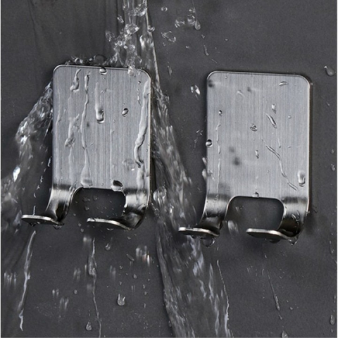 Set 4 suporti universali de perete, din inox, 6x4.5cm - Argintiu [3]