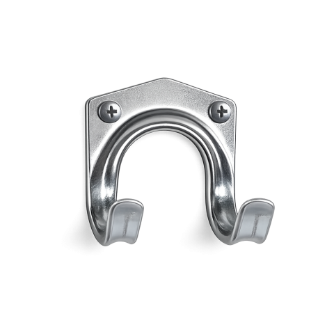 Set 4 suporturi metalice pentru furtun și unelte, montare pe perete, 7 x 5,5 x 6,5 cm fiecare, oțel galvanizat, argintiu, șuruburi incluse [2]