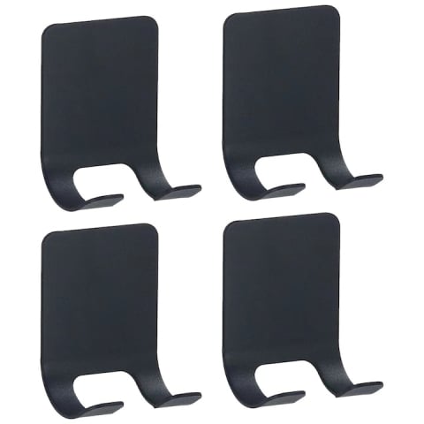 Diverse baie - Set 4 suporturi pentru baie, otel inoxidabil, adeziv, 6x4.5 cm, negru