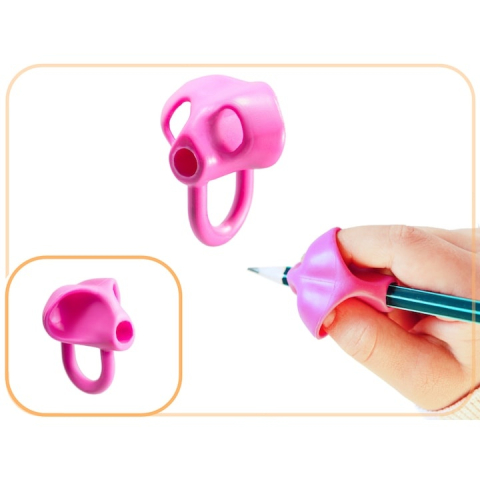 Set 4 suporturi pentru corectarea pozitiei de scriere, din silicon, pentru prescolari si scolari, roz [2]