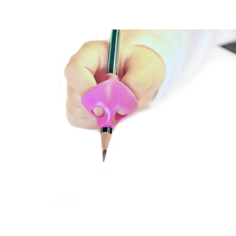Set 4 suporturi pentru corectarea pozitiei de scriere, din silicon, pentru prescolari si scolari, roz [1]