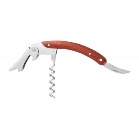 Set 4 tirbusoane multifunctionale inox si lemn, deschizator vin bere si cutit folie, 11 cm [1]