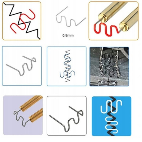 Set 400 capse sudura plastic model S, grosime 0.8 mm, reparatii bara auto si fisuri, otel tungsten, pentru pistol lipit [3]