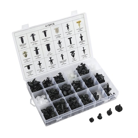 Alte articole auto - Set 415 clipsuri/ cleme auto de fixare, 18 dimensiuni, universale, plastic