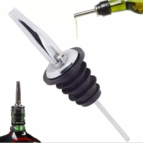 Set 4x Dop cu picurator pentru bauturi, otel inoxidabil, 10.8 x 2.9 cm, negru [1]