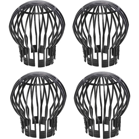 CASA & GRADINA - Set 4x Parafrunzar pentru scurgere jgheab, 90-125 mm, material plastic, negru