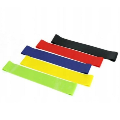 Set 5 benzi elastice de antrenament, pentru fitness, gimnastica, yoga si recuperare, niveluri diferite de rezistenta 2.2 kg – 21.8 kg, multicolore [1]