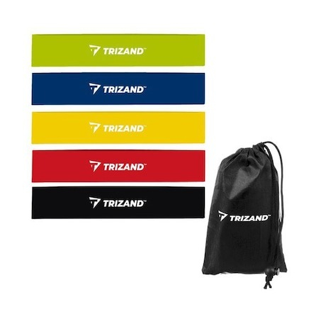 Fitness - Set 5 benzi elastice,diverse exercitii,multifunctionale,multicolore - Trizand