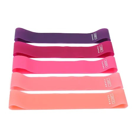 SPORT ȘI ACTIVITĂȚI - Set 5 benzi elastice,diverse exercitii,multifunctionale,multicolore - Roz/Mov​​​​​​​