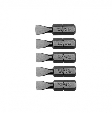 Surubelnite si biti - Set 5 biti profesionali Yato 1/4", 25mm, cap H6MM, HRC 58-62, realizat din otel forjat, cu acoperire anticoroziva