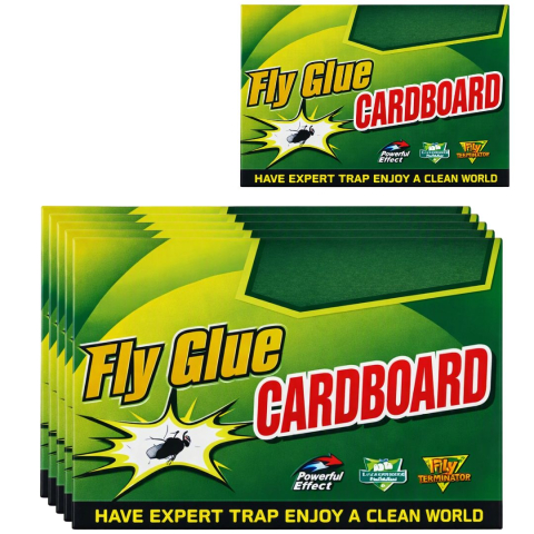 CASA & GRADINA - Set 5 capcane pentru insecte, culoare verde, 18.2 x 12.5 cm, autoadezive, tip carte, fara miros, non-toxice, din carton, pentru insecte si soareci