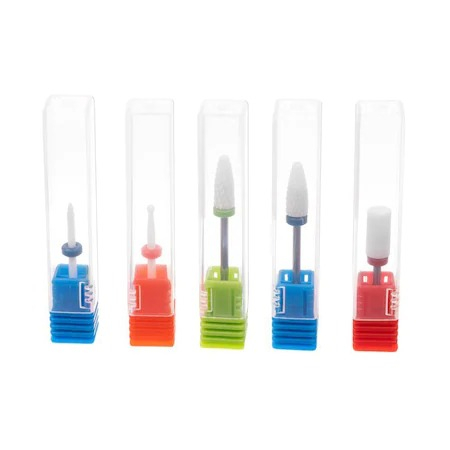 Cosmetice Unghii - Set 5 capete ceramice de slefuit unghii,pentru pila electrica - Multicolor