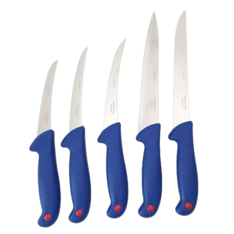 Set 5 cutite de macelarie profesionale, diferite dimensiuni, otel inoxidabil BRT