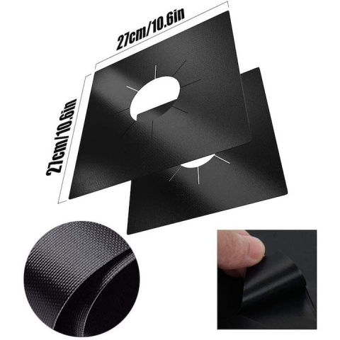 Set 5 folii detasabile de protectie pentru aragaz, din teflon - Negru [1]