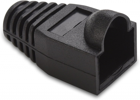 Set 50 bucati manson de protectie pentru mufe internet, RJ 45, negru [2]