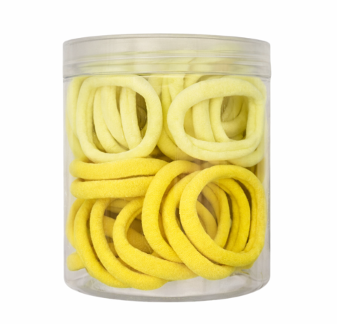 CASA & GRADINA - Set 50 elastice par textile 5 cm verde deschis si verde inchis, cutie transparenta, accesorii par copii si femei