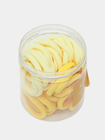 Set 50 elastice par textile 5 cm verde deschis si verde inchis, cutie transparenta, accesorii par copii si femei [4]