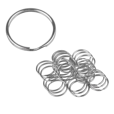 PAPETARIE & BIROTICA - Set 50 inele metalice pentru chei, diametru 24 mm, argintiu