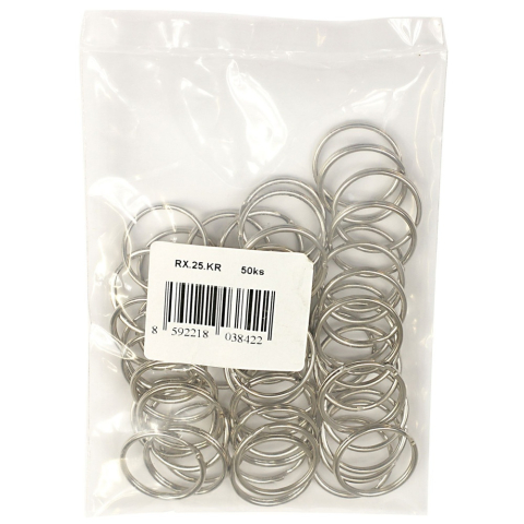 Set 50 inele metalice pentru chei, diametru 24 mm, argintiu [3]