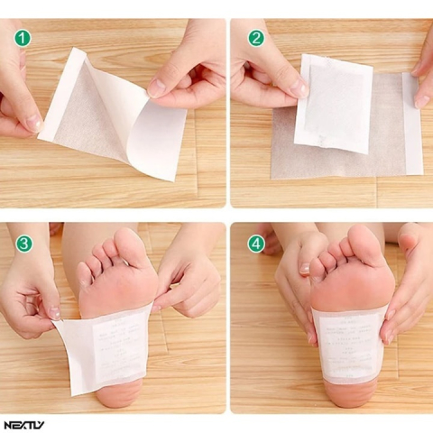 Set 50 plasturi kinoki pentru detoxifiere a organismului si drenaj limfatic, eliminare toxine prin talpi, utilizare zilnica, Dactylion® [1]