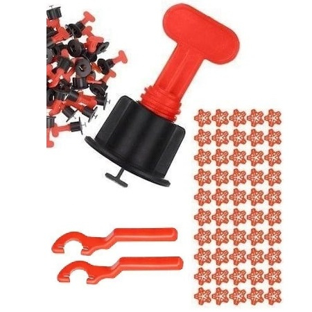 Gresie si faianta - Set 50 tije refolosibile pentru gresie, 1 cheie si 50 stele rost de la 1-3 mm