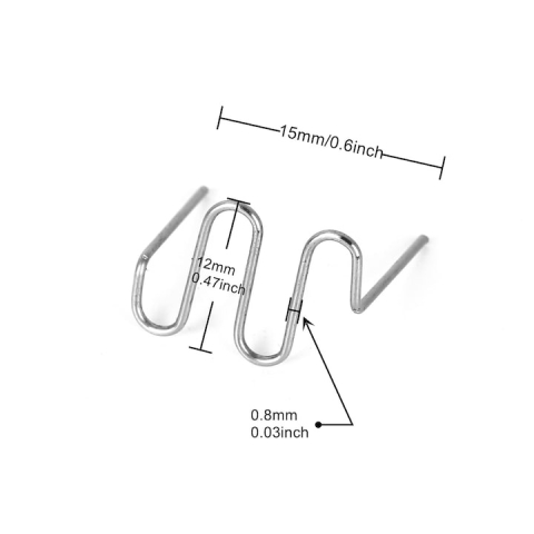 Set 500 capse sudura plastic model S, grosime 0.8 mm, reparatii bara auto si fisuri, otel tungsten, pentru pistol lipit [12]