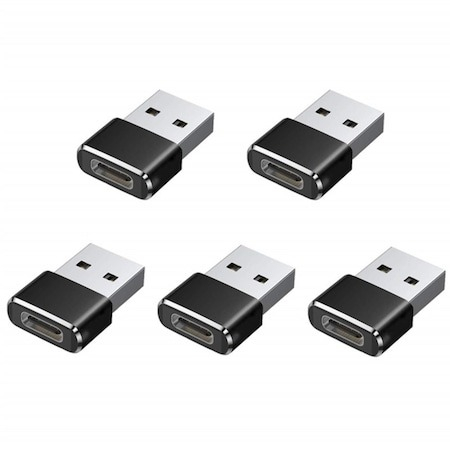 Diverse - Set 5x Adaptor mini USB tip C la USB, viteza rapida de transfer - Negru
