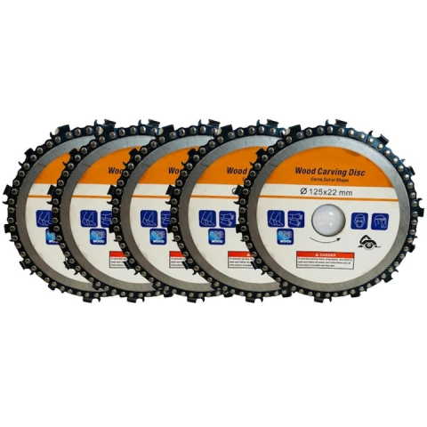 Diverse Unelte - Set 5x Disc cu lant pentru polizor unghiular 125 x 22, diametru 5