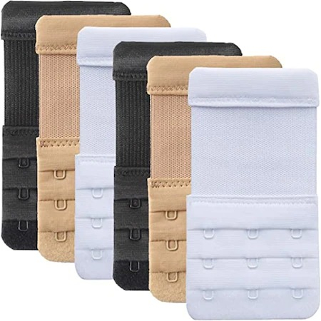 Ustensile îngrijire - Set 6 buc prelungire sutien, 3 pozitii de prindere, latime 5.7 cm, lungime 10.5 cm, Multicolor