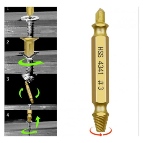 Set 6 burghie extractoare pentru suruburi rupte, 6 dimensiuni, cu cutie de depozitare, utilizare universala [5]