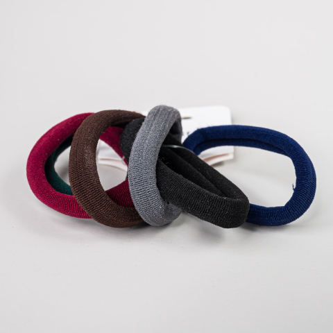 Set 6 elastice pentru par, culori inchise – material moale, elastic, rezistent si delicat cu parul [1]