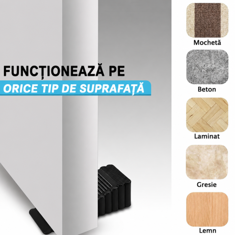 Set 6 opritoare usa negre 40 x 93 x 28 mm, ABS flexibil [5]