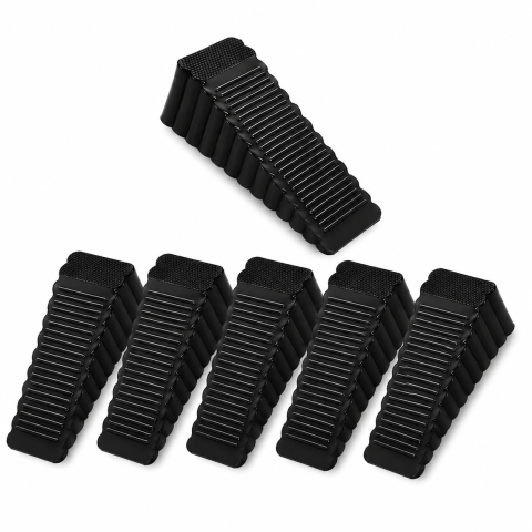 Diverse uz casnic - Set 6 opritoare usa negre 40 x 93 x 28 mm, ABS flexibil