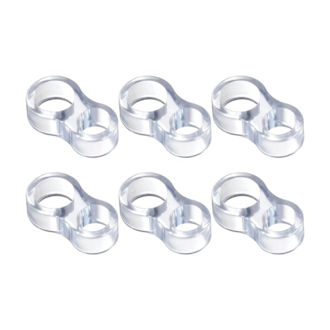 Diverse uz casnic - Set 6 opritoare usa, pentru maner, mobil, plastic, 13 x 45 mm, transparent