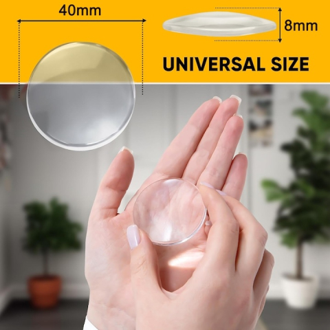 Set 6 opritori usa din silicon transparent, autoadezivi, antizgomot, protectie pereti si mobilier, diametru 40 mm, grosime 8 mm [1]