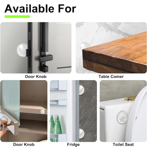 Set 6 opritori usa din silicon transparent, autoadezivi, antizgomot, protectie pereti si mobilier, diametru 40 mm, grosime 8 mm [5]