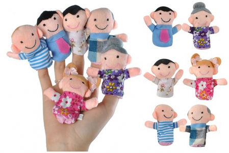 Jucării Interactive - Set 6 papusi de copii pentru degete,diverse personaje - Multicolor